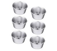 TOBBOMEY 6pcs Carbon Steel Cake Mold Non-Stick Tart Pan Baking Molds for Muffins Cupcakes Cookies Pudding Easy Demould for Parties and Gatherings