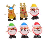TOBBOMEY 6pcs Christmas Wind Up Portable Reindeer and Snowman Clockwork Playthings Vintage Holiday Favors for Party Bags and Goody Fillers Interactive Lightweight Xmas Decorations