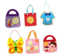 TOBBOMEY 6Pcs DIY Felt Bag Making Kit for Lightweight Non-Woven Handbag Craft Kits with Cute Patterns Handmade Sewing Hobby for S Imagination and Skill Development