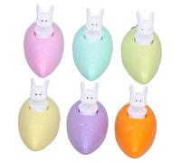TOBBOMEY 6pcs Easter Bunny Carrot Pull Back Toy Friction Powered Mini Cars for Boys and Girls Party Favors Easter Basket Fillers Group Adorable Bunny Cars
