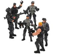 TOBBOMEY 6Pcs Flexible Plastic Soldier Figures Military for Boys Realistic Poseable Army Men Models for Imaginative Play and Concentration Training