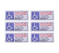 TOBBOMEY 6PCS Handicap Wheelchair Parking Sign Stickers - Please Do Not Park Top Close Sign Decals - Handicapped Disabled - Window Bumper Sticker for Car 20x8cm