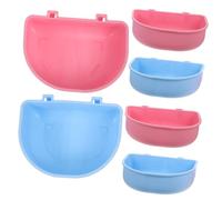 TOBBOMEY 6pcs Hanging Hamster Bowls and Water Feeders, Replaceable and Washable Small Rat Bowls for Daily Use, Household Compact Pet Feeding Set for Chinchillas, Rabbits, and Small Rodents