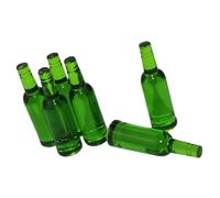 TOBBOMEY 6pcs Mini Beer Bottle House Party Bottles Tiny Decoration Miniatures Miniature Decor Empty Model Resin Green