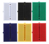 TOBBOMEY 6pcs Mini Breadboards Solderless Experiment Boards Small Circuit Prototyping Kits for Laboratory Projects with Color-coded Design and Interlocking Feature
