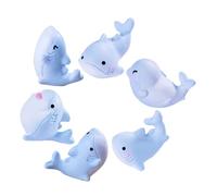 TOBBOMEY 6pcs Mini Resin Ocean Animal Figurines Detailed Small Shark Models Tiny Sculptures for Fairy Garden and DIY Decoration Realistic Craftsmanship