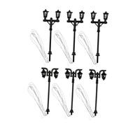 TOBBOMEY 6pcs Miniature Street Light Model Realistic Black Lamps for Mini House Decor for Fairy Gardens and Dioramas