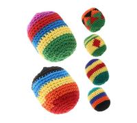TOBBOMEY 6pcs Multicolored Soft Crochet Juggling Balls for Early Education Knitted Bean Bags Enhancing Motor Skills Play and Coordination Development