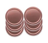 TOBBOMEY 6pcs Rose Gold Tinplate Jar Lids Reusable Airtight Screw Caps for Mason Canning Jars Leak Covers for Home Food Storage