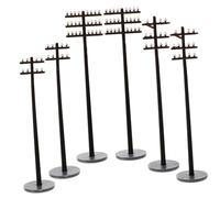 TOBBOMEY 6pcs Scale Small Power Line Poles for Creative Model Layouts and Miniature Decor