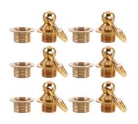 TOBBOMEY 6pcs Small Brass Gourd Caps Decorative Traditional Brass Tops Gourd Stoppers for Crafting and Home Décor
