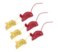TOBBOMEY 6pcs Soft Sequin Mouse Cat Toys for Indoor Kittens Mice Toys to Encourage Play and Exercise Design
