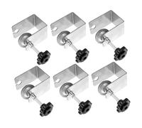 TOBBOMEY 6pcs Stainless Steel C-Clamps for Woodworking Heavy Duty Drawer Panel Fixing Clamps Cabinet Installation Tools with Secure Grip for Working