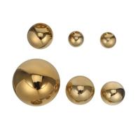 TOBBOMEY 6pcs Stainless Steel Gazing Balls for Gardens Hollow Lightweight Reflective Mirror Polished Spheres Outdoor Decoration with Titanium Gold Finish
