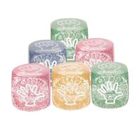 TOBBOMEY 6pcs Transparent Glitter Dice for Party Games Bar Accessories Portable Finger Guessing for Family Gatherings and Decorations Random Color