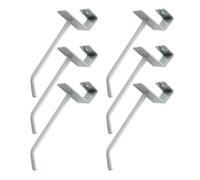 TOBBOMEY 6pcs White Painted Square Tube Commodity Display Hooks 5.7mm Thick Supermarket Shelf Hooks 10cm Length Rack Accessories for Retail and Merchandising