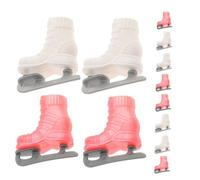 TOBBOMEY 8 Pairs Miniature Doll Roller Skates for Doll Making Supplies Four Wheel Skating Shoes with Enhanced Stability and Cute Design Durable Accessories and Playtime