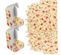 TOBBOMEY 80pcs Handmade Flower Pattern Paper Boxes for Soap Wrapping Kraft Boxes for Birthdays Weddings and Special Occasions