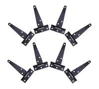 TOBBOMEY 8pcs Heavy Duty Black Gate Hinges T-Strap Tee Hinges for Outdoor Barn Doors Garden Fences Wooden Gates Load-Bearing Hardware