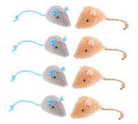 TOBBOMEY 8pcs Interactive Plush Cat Mice Toys Chew-resistant Catnip Filled Mice for Indoor Cats Safe and Sturdy Design for Engaging Playtime