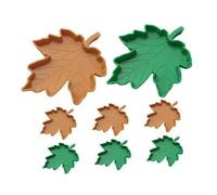TOBBOMEY 8pcs Leaf-shaped Reptile Food Water Bowls Large Yellow and Design Lightweight Plastic Feeding Dishes for Tortoise Corn Snake Lizard Pets