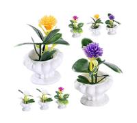 TOBBOMEY 8Pcs Mini Artificial Potted Plants for Dollhouse Garden Bonsai Model Decor Lightweight Miniature Landscape Scenery Prop for Micro Scenes and Mini House Accessories