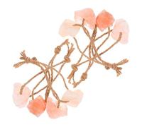 TOBBOMEY 8pcs Pink Mountain Salt Block Lick Bricks with Rope Natural Mineral Salt Chew Toys for Horses Cattle Deer and Livestock 30-50g Each for Grazing Animals