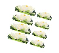 TOBBOMEY 8pcs Simulated Lotus Leaf Water Lily Fish Tank Decorations Fish Tank Ornaments Decorations for Aquarium Ornaments Aquarium Decorate Leaf Pond White Eva