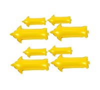 TOBBOMEY 8pcs Yellow Arrow Foil Balloons Set Small Aluminum Foil Arrows and Large White Latex Balloons, Inflatable Birthday Party and Wedding Shower Decoration Guide Markers