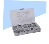 TOBBOMEY 90PCS Stainless Steel Hose Clamp Assortment Kit Adjustable Single Ear O-Clips for Air Fluid Lines Automotive Industrial Use Material