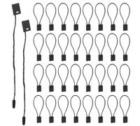 TOBBOMEY 990pcs Black 10cm Polyester Snap Lock Pin Loop Tag String for Packaging Strong Flexible Hang Tag Cord for Clothing Shoes Luggage Retail Price Attachment