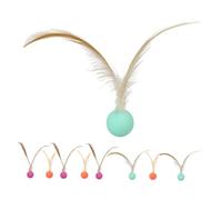 TOBBOMEY 9pcs High Elastic Bounce Cat Balls with Plume Tails Interactive Indoor Kitten for Exercise and Hunting Instinct Stimulation Durable and Resilient Pet Play