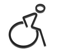 TOBBOMEY Acrylic Disabled Wheelchair Restroom Sign Lightweight Portable Toilet Door Sign for Handicap Accessibility Bathroom Wall Decor