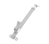 TOBBOMEY Adjustable Aluminum Window Security Bar with Telescopic Wind Brace Retractable Support Rod for Interior Window Safety Enhanced Stability and Opening Control Silver Finish