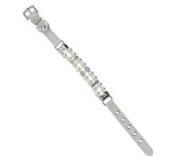 TOBBOMEY Adjustable Pearl Pet Collar with Leash Handmade Leather Dog and Cat Necklace Stylish Black and White Pearls Flexible Strap for Comfortable Fit for Parties Photo Shoots Weddings and