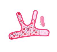 TOBBOMEY Adjustable Rabbit Harness Leash for Small Pets Comfortable Lightweight Traction Rope with Buckle for Bunnies Chinchillas Squirrels Guinea Pigs Pink Strawberry