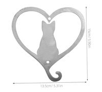 TOBBOMEY Adorable Metal Cat Hanging Ornament Garden Wall Decor Iron Cartoon Cat Pendant Sturdy Home Decoration for Balcony Fence Outdoor Use