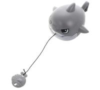 TOBBOMEY Adorable Mini Plastic Shark Pull String with Vibration Cute Keychain and Backpack Charm Plaything for Fun Party Favor and Decorative Animal