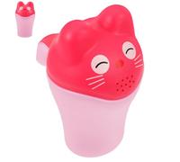 TOBBOMEY Adorable Shower Water Cup with Handle Lightweight Shampoo Rinser for Bathing and Hair Washing Pink PP Material Convenient No-lid Fill Design Fun Cartoon Style