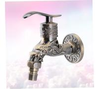 TOBBOMEY Antique Alloy Copper Core Water Tap with Thread Gravity Die-cast Vintage Faucet for Household Washing Machine Outdoor Kitchen Bathroom Use Ergonomic Smooth Operation