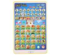 TOBBOMEY Arabic Learning Tablet for, Educational Plastic Speech with Audio Function, Portable Yellow Early Childhood Cognitive Device for Boys and