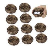 TOBBOMEY Artificial Bird Nest 2.8 Inch Rustic Craft Nest Bird Eggs for Home Garden Display and Easter Props