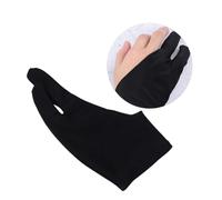 TOBBOMEY Artist Two Finger Glove Black Medium Protective Drawing Glove for Sketching Curved Design Anti-Stain for Painters and Graphic Designers