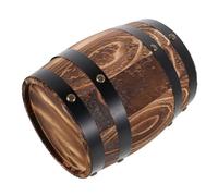 TOBBOMEY Barrel Shaped Wooden Utensil Holder Compact Kitchen Countertop Organizer for Spoons Forks Chopsticks Stable Rustic Wood Storage Bucket with Vintage Charm for Dining Table and