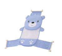 TOBBOMEY Bathtub Mesh Bath Seat Support for Newborns Comfortable Shower Mesh with Head Rest Secure and Easy to Install Bathing Net Blue Shower Accessory