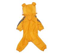 TOBBOMEY Bee Shape Dog Raincoat Cute Hooded Rain Gear for Pets Stylish for Rainy Days Lightweight and Easy to Wear Bear