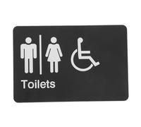 TOBBOMEY Braille Restroom Sign with Self-adhesive Tape for All-gender Toilet Door High Visibility Abs Bathroom Marker with Clear Text and Directional Guidance for Offices and Public Spaces