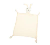 TOBBOMEY Breathable Cotton Muslin Security Blanket with Cute Bunny Design Soft Unisex Comforter for Newborns and Dual Use Soothing for Sleep and Play