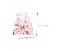 TOBBOMEY Breathable Floral Dog Dress for Small Dogs Puppy Clothes Cute Harness Outfit Soft Comfortable Pet Girl Dress with Trumpet Flower Pattern for Casual Walks and Celebrations