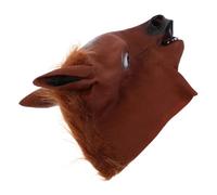 TOBBOMEY Brown Horse Face Mask for Adults Comfortable Animal Cosplay Costume Full Headgear for Halloween Themed Parties Carnivals and Farm Gatherings Easy to Clean and Portable